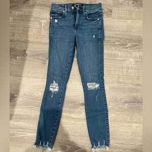 Express skinny ankle jeans ripped size 0